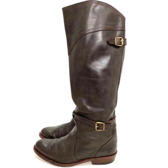Frye 77561 Belted Dorado Riding Leather Knee High Boot in Brown - Picture 6 of 9